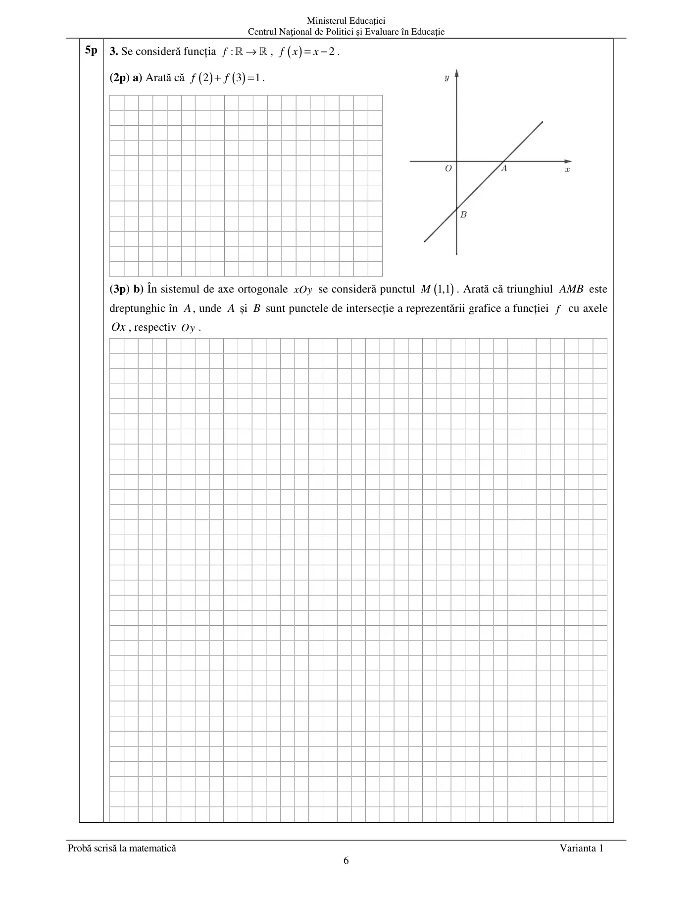 Pagina 6 din subiectul subiect de rezervă, matematică, 16 iunie 2022
