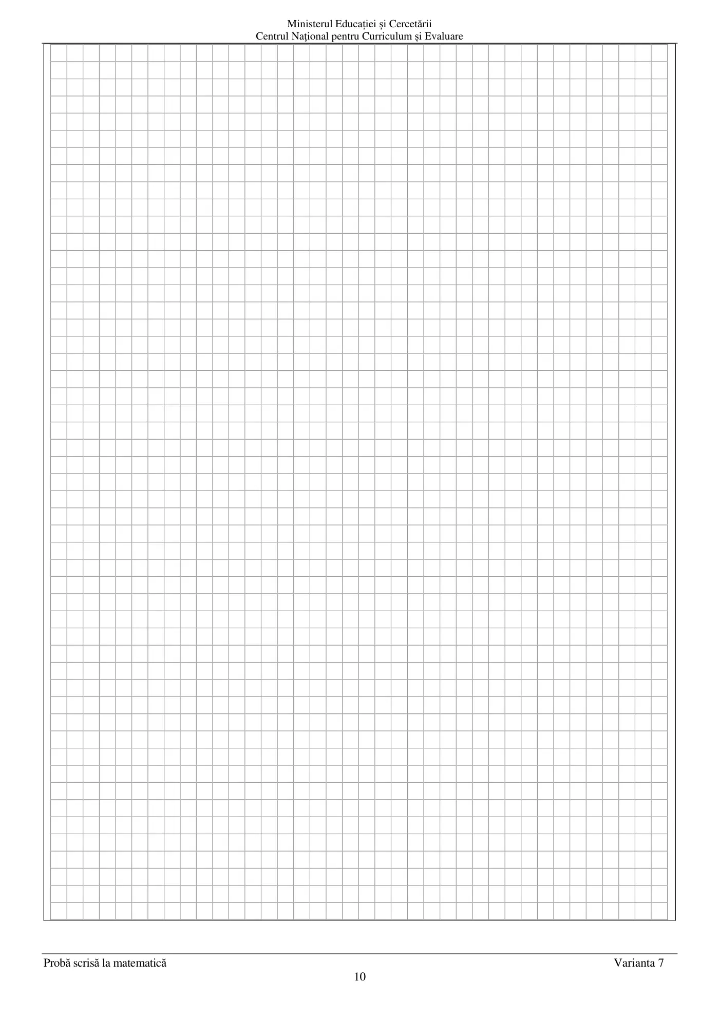 Pagina 10 din subiectul examen oficial (sesiunea iunie), matematică, 25 iunie 2025
